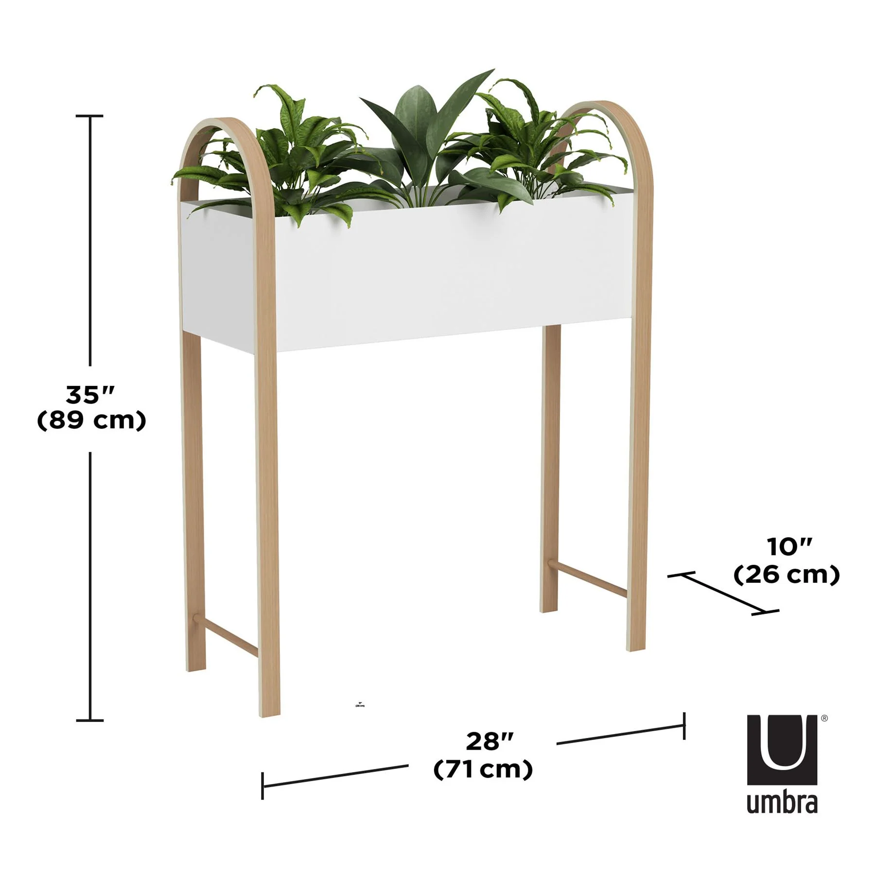 Umbra Bellwood Storage Box / Indoor Planter in White & Natural - Image 3
