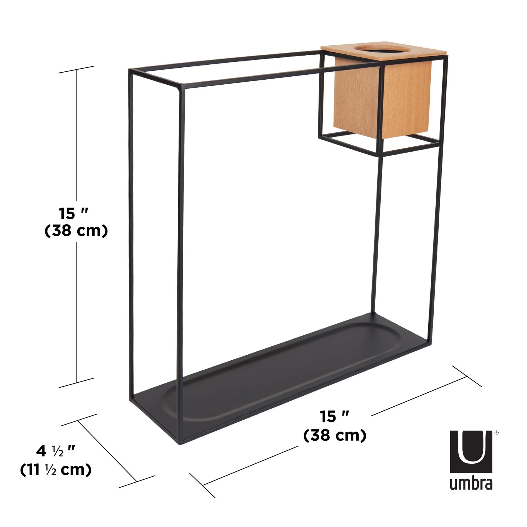 Umbra Cubist Wall Display Shelf with Wooden Container - Image 14