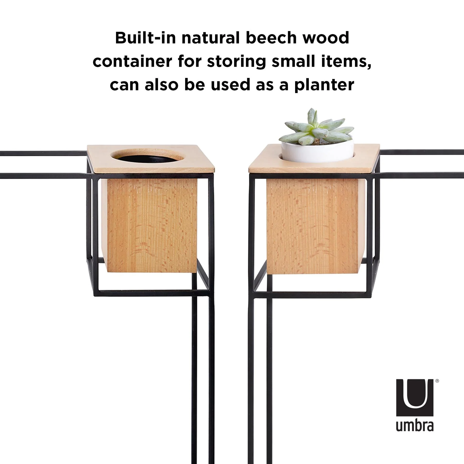 Umbra Cubist Wall Display Shelf with Wooden Container - Image 17