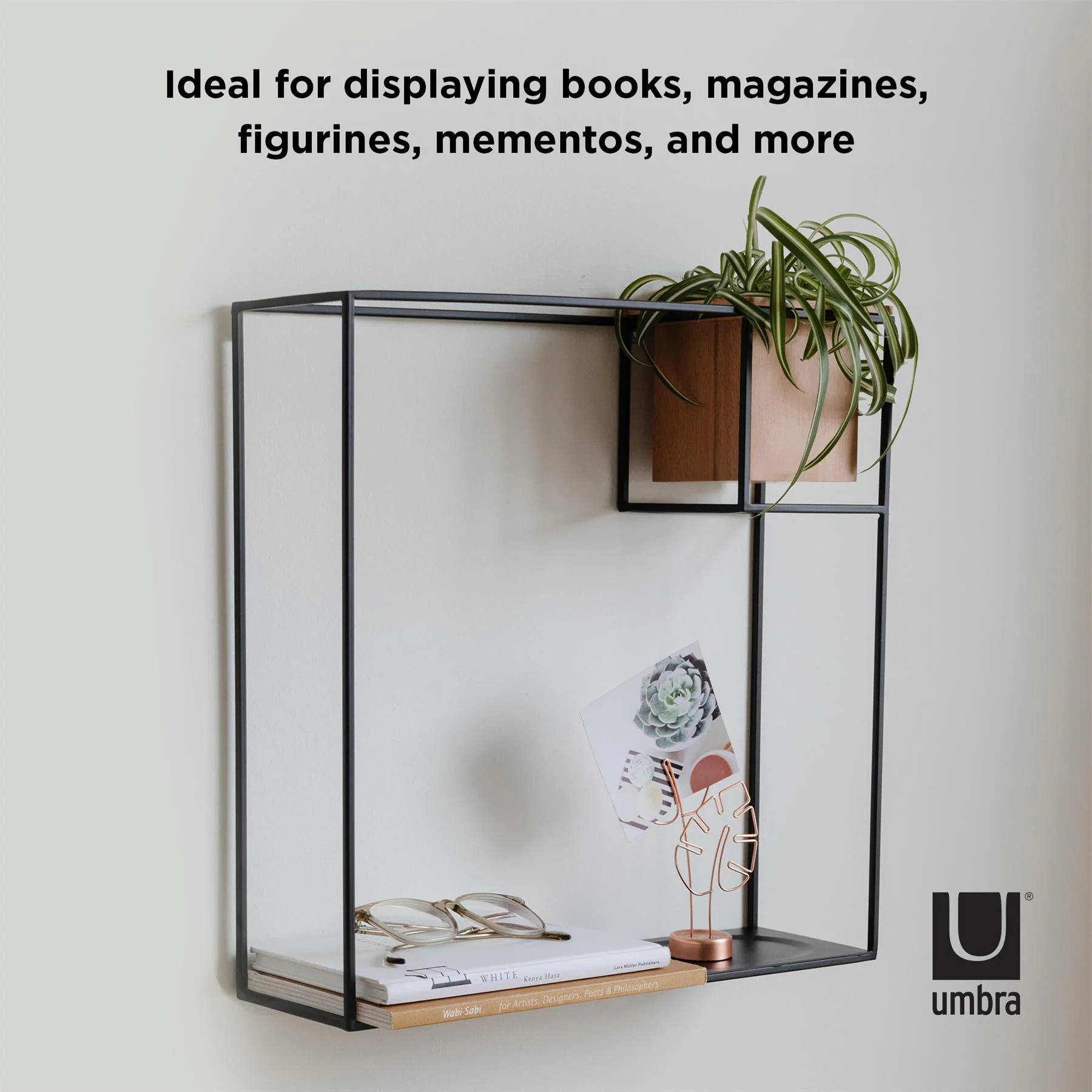 Umbra Cubist Wall Display Shelf with Wooden Container - Image 18