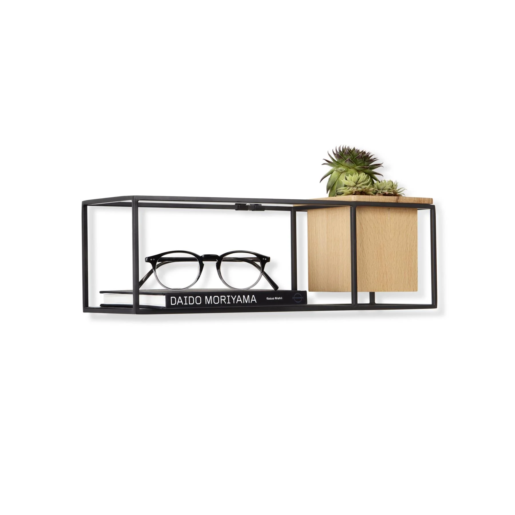 Umbra Cubist Wall Display Shelf with Wooden Container - Image 5