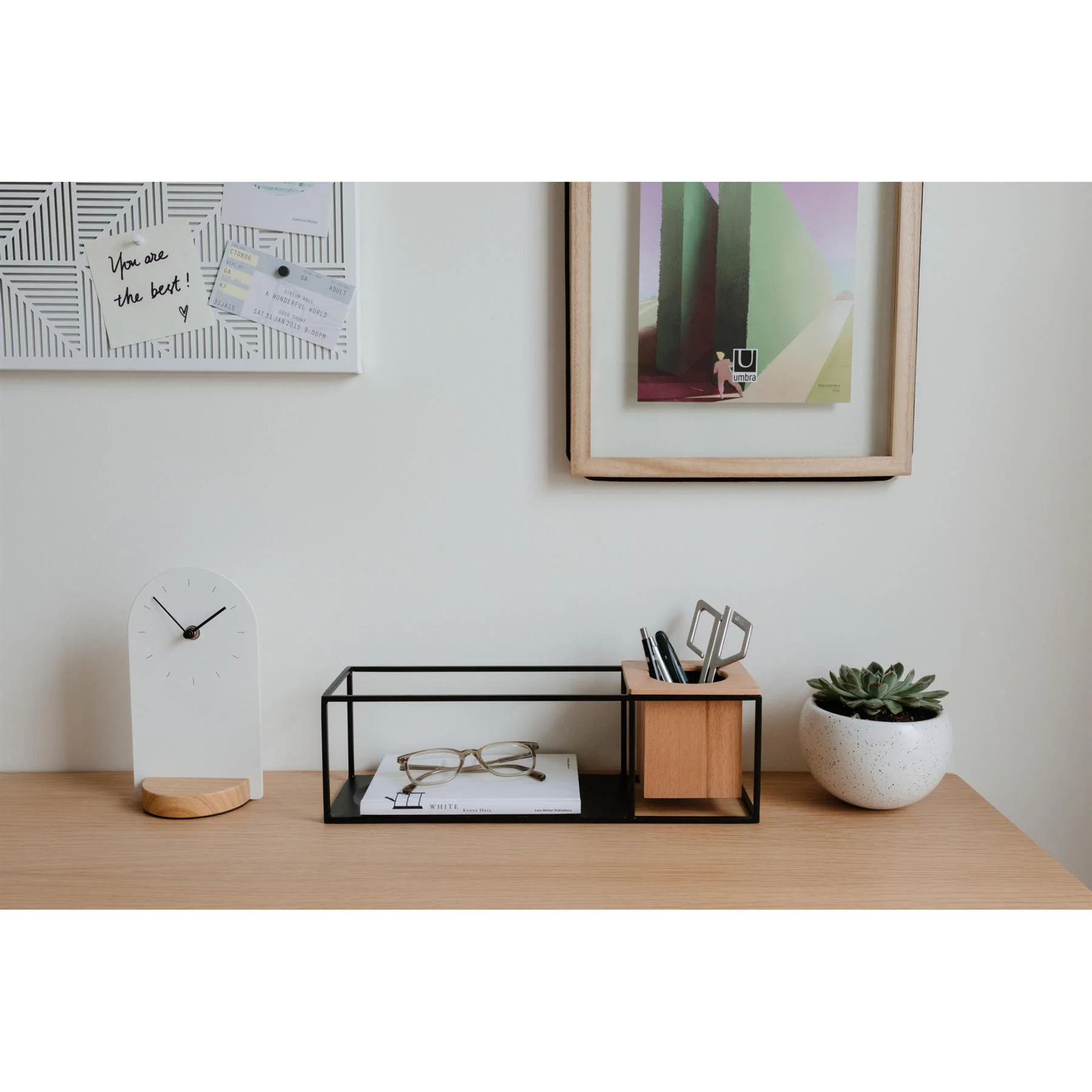Umbra Cubist Wall Display Shelf with Wooden Container - Image 8