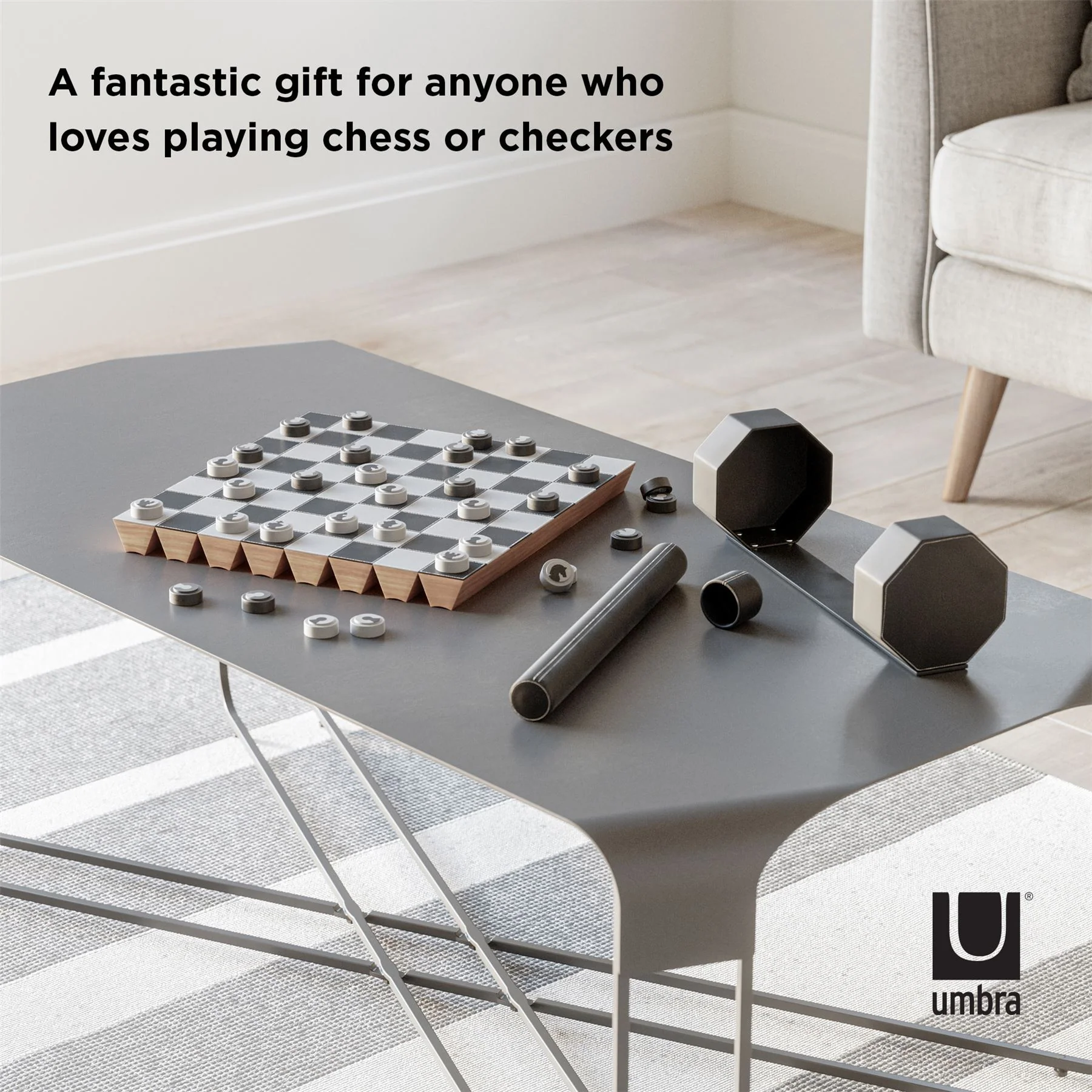 Umbra Rolz Chess/Checkers Travel Gameboard Set - Image 4